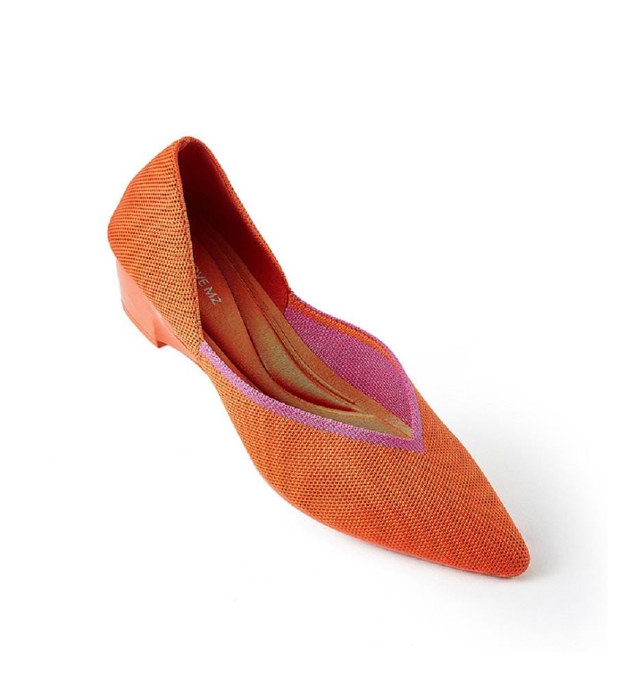 Ballerine con tacco a cuore - Arancione