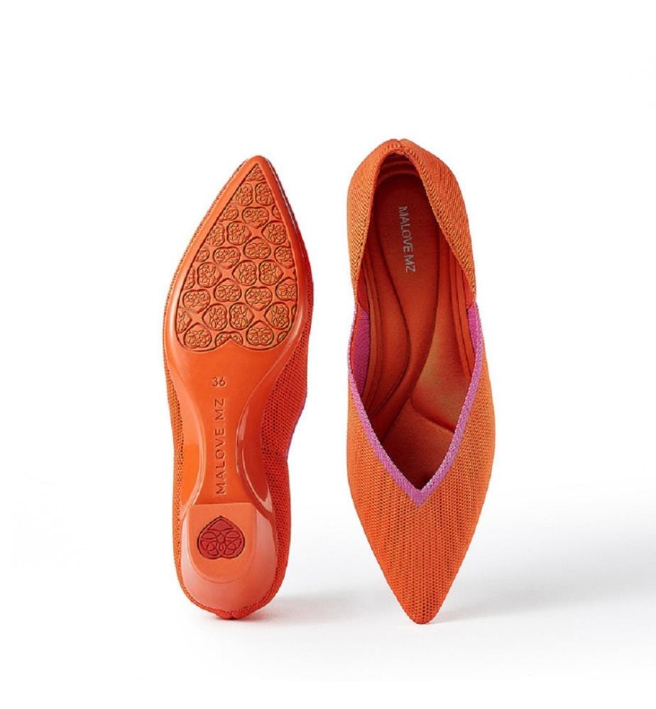 Ballerine con tacco a cuore - Arancione