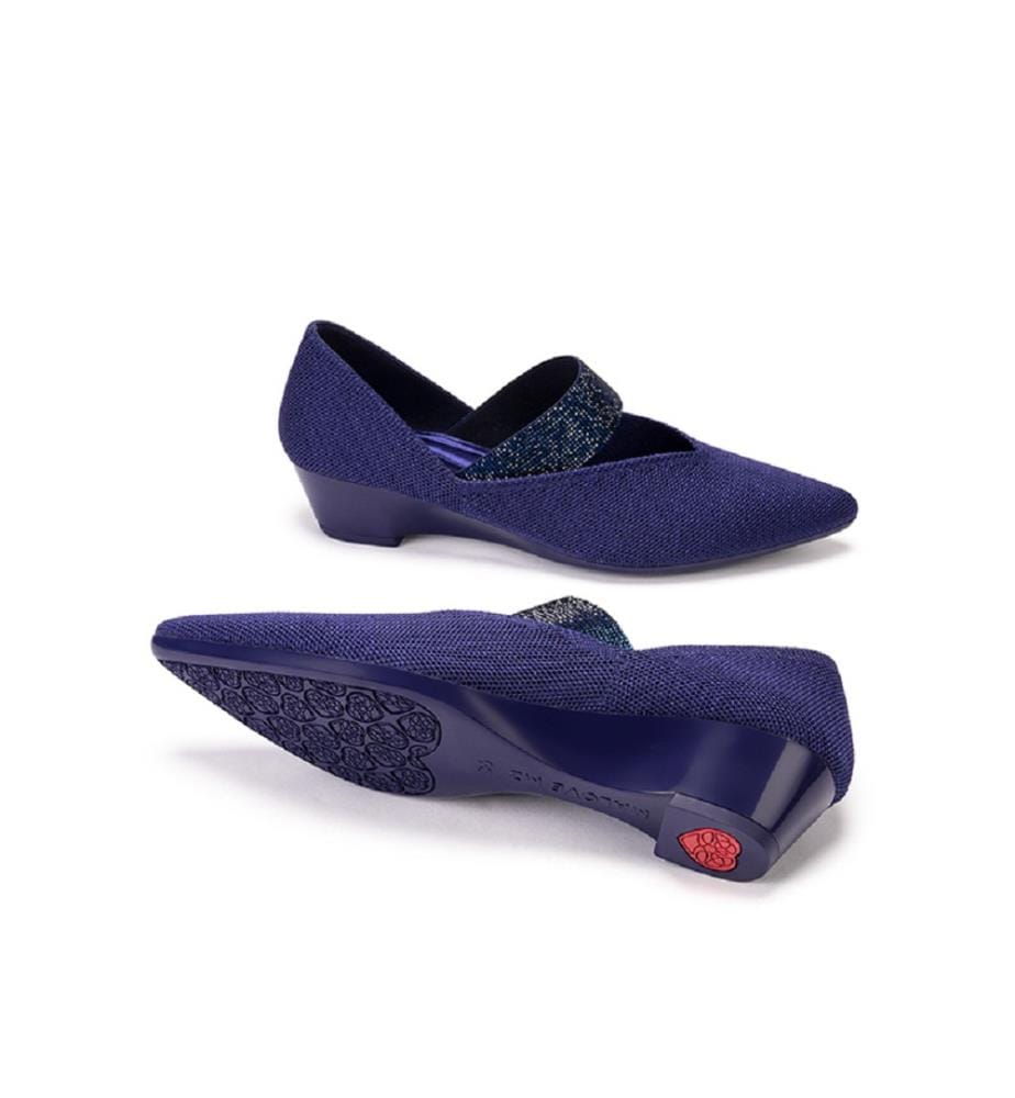Princess Crystal Mary Jane pumps - Navy blue