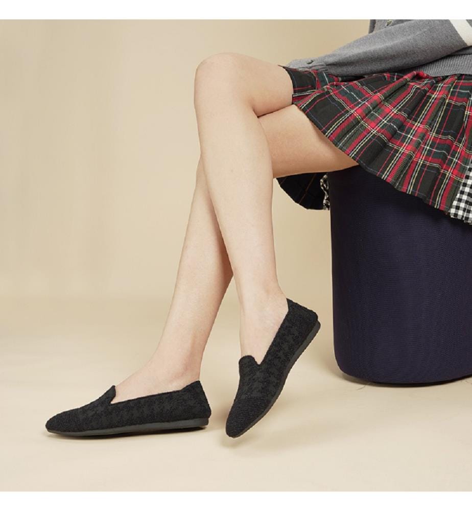 Houndstooth moccasins - Black