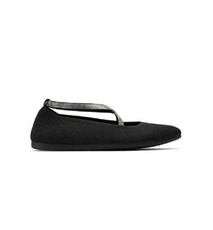 Ballerinas with rhinestone straps - Black