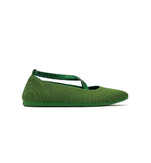 Ballerinas with rhinestone straps - Green