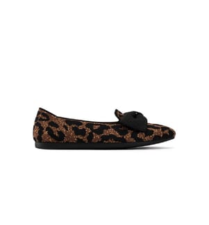 Knitted loafers with bow - Leopard