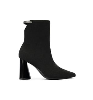 Sock boots with block heel - Black