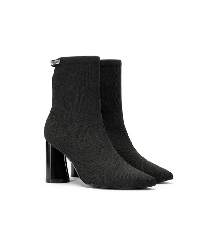Sock boots with block heel - Black