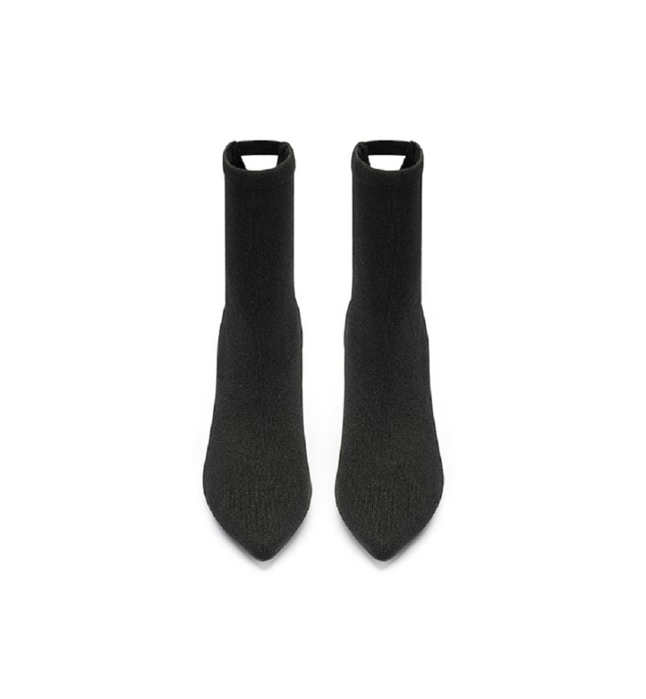 Sock boots with block heel - Black