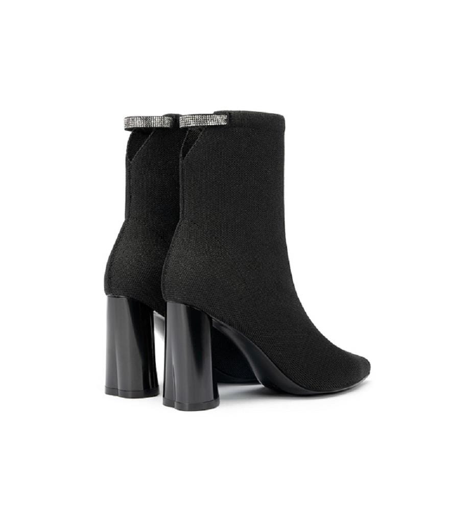 Sock boots with block heel - Black
