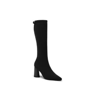 High stretch boots with block heel - Black