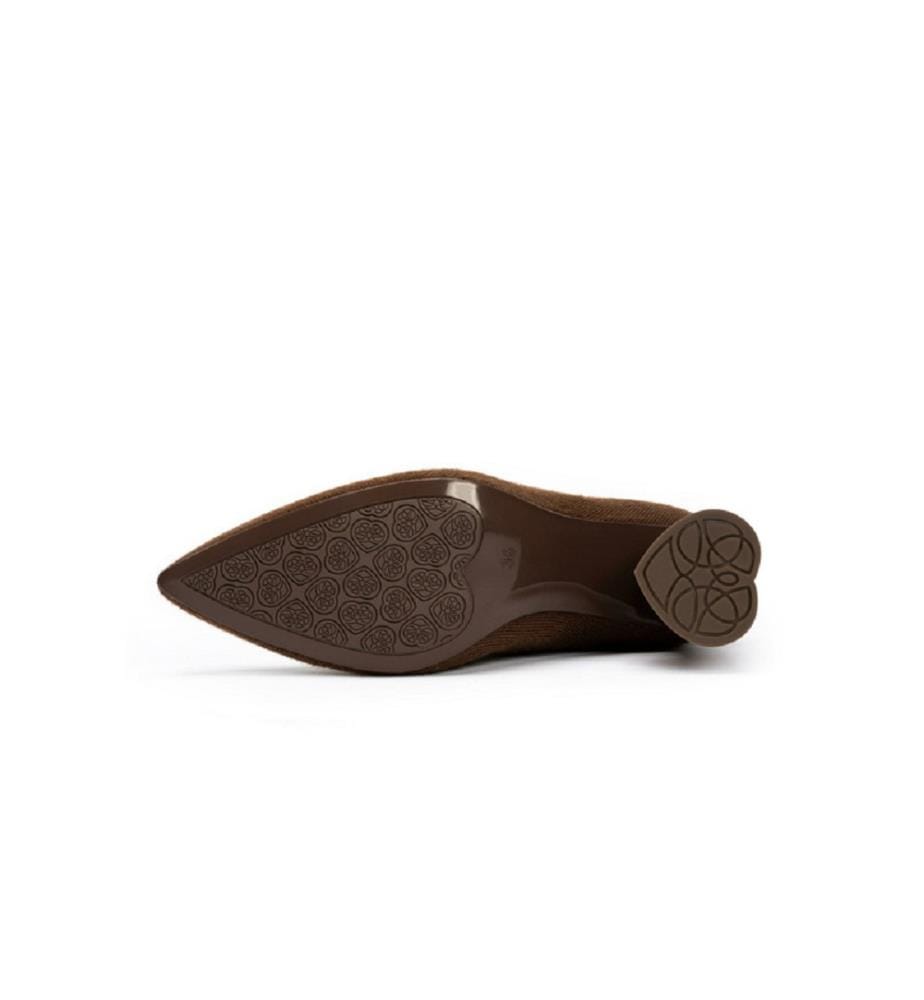 High stretch boots with block heel - Coffee