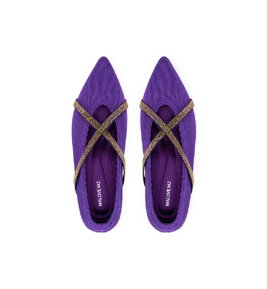 Ballerine eleganti con strass - Viola