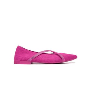 Ballerinas with elegant rhinestone straps - Pink