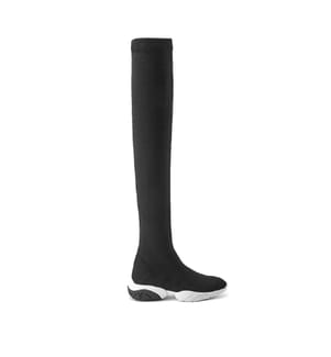 Thermal sneaker thigh boots - Black