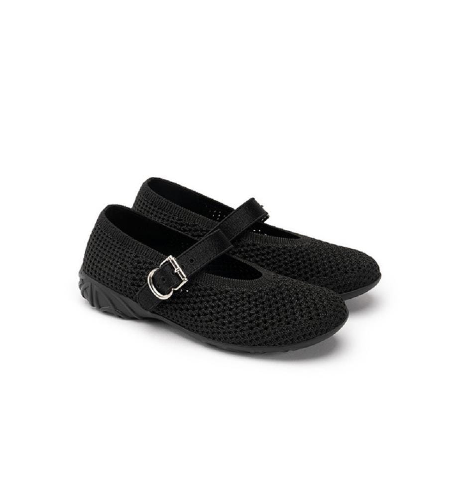 Mary Jane openwork heart pumps - Black