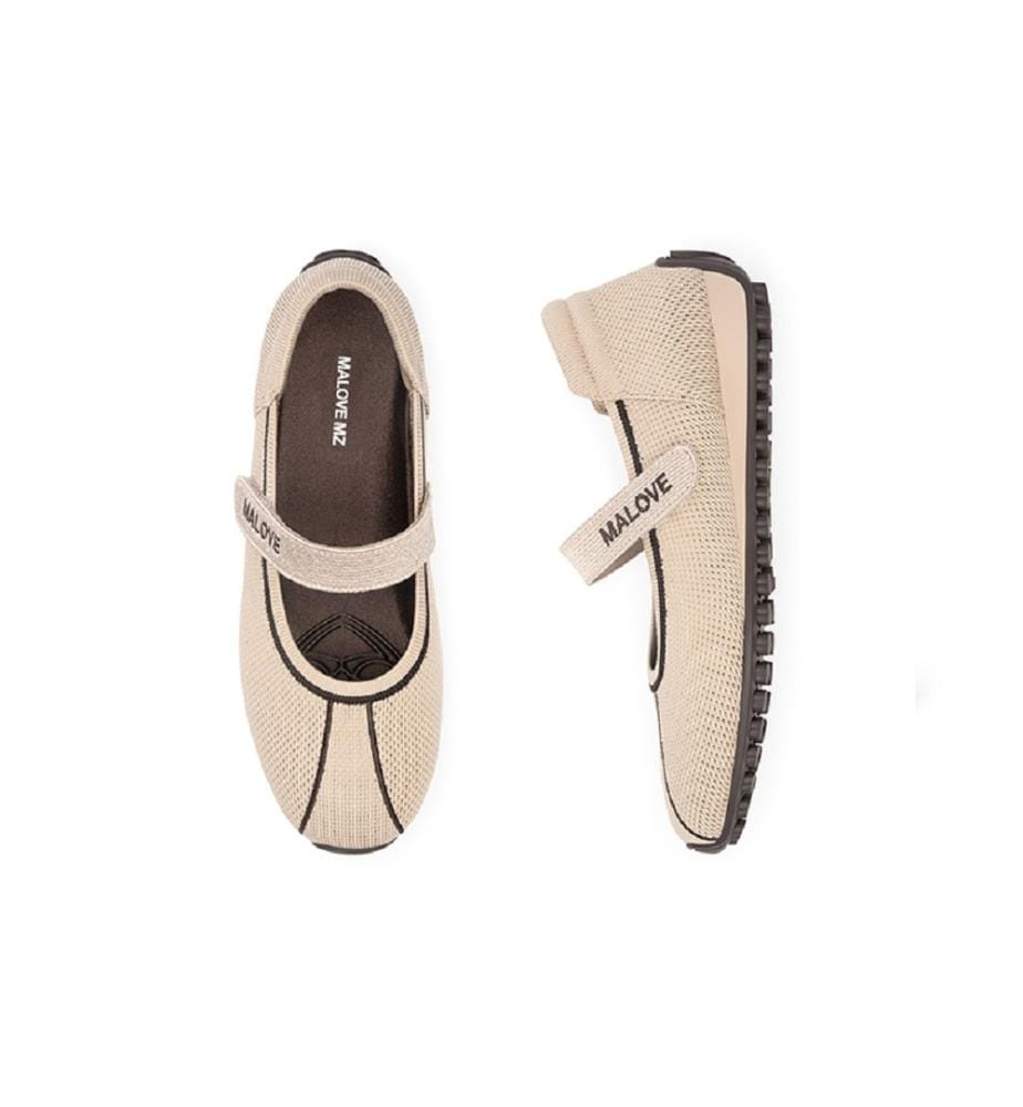 Ballerines sport Mary Jane - Beige