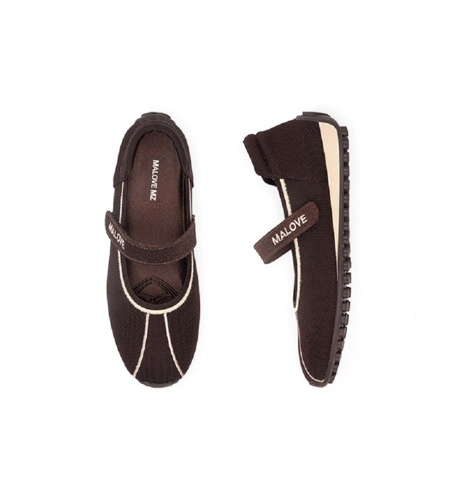 Ballerine sportive Mary Jane - Cioccolato