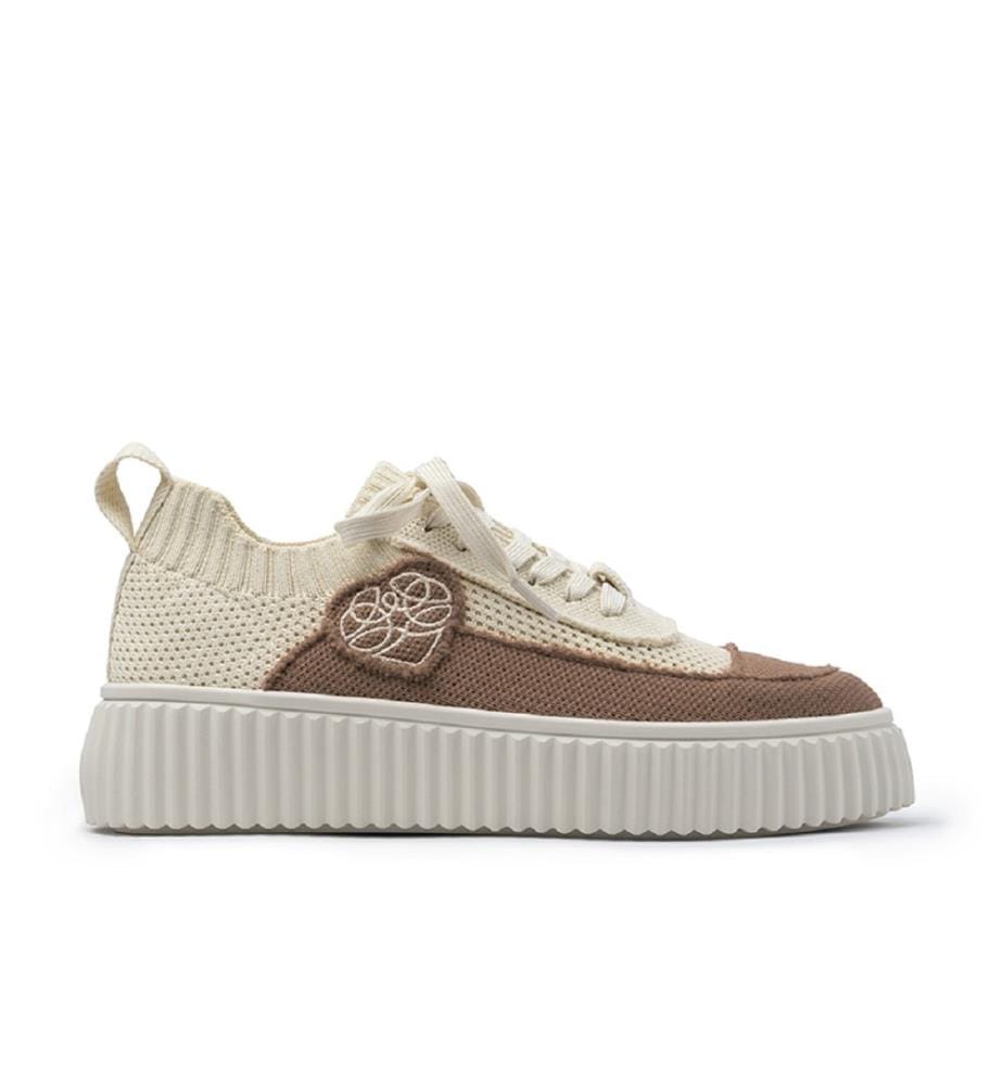 Mesh platform sneakers - Moka