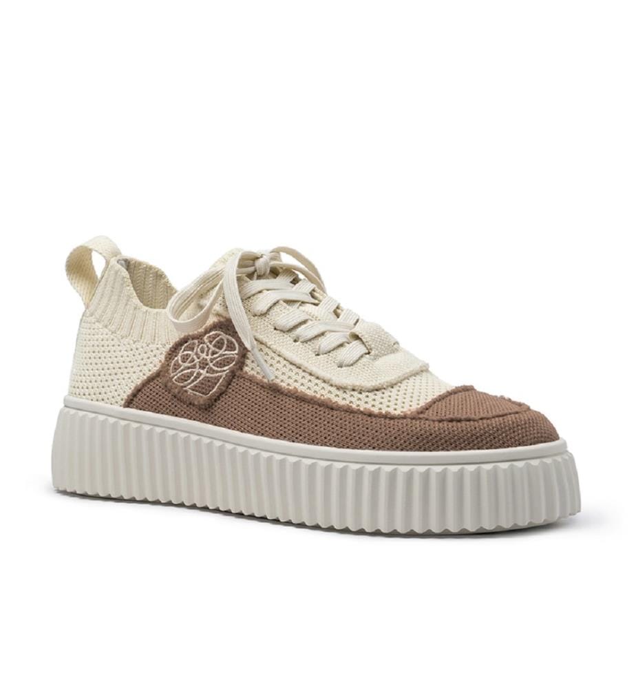 Mesh platform sneakers - Moka