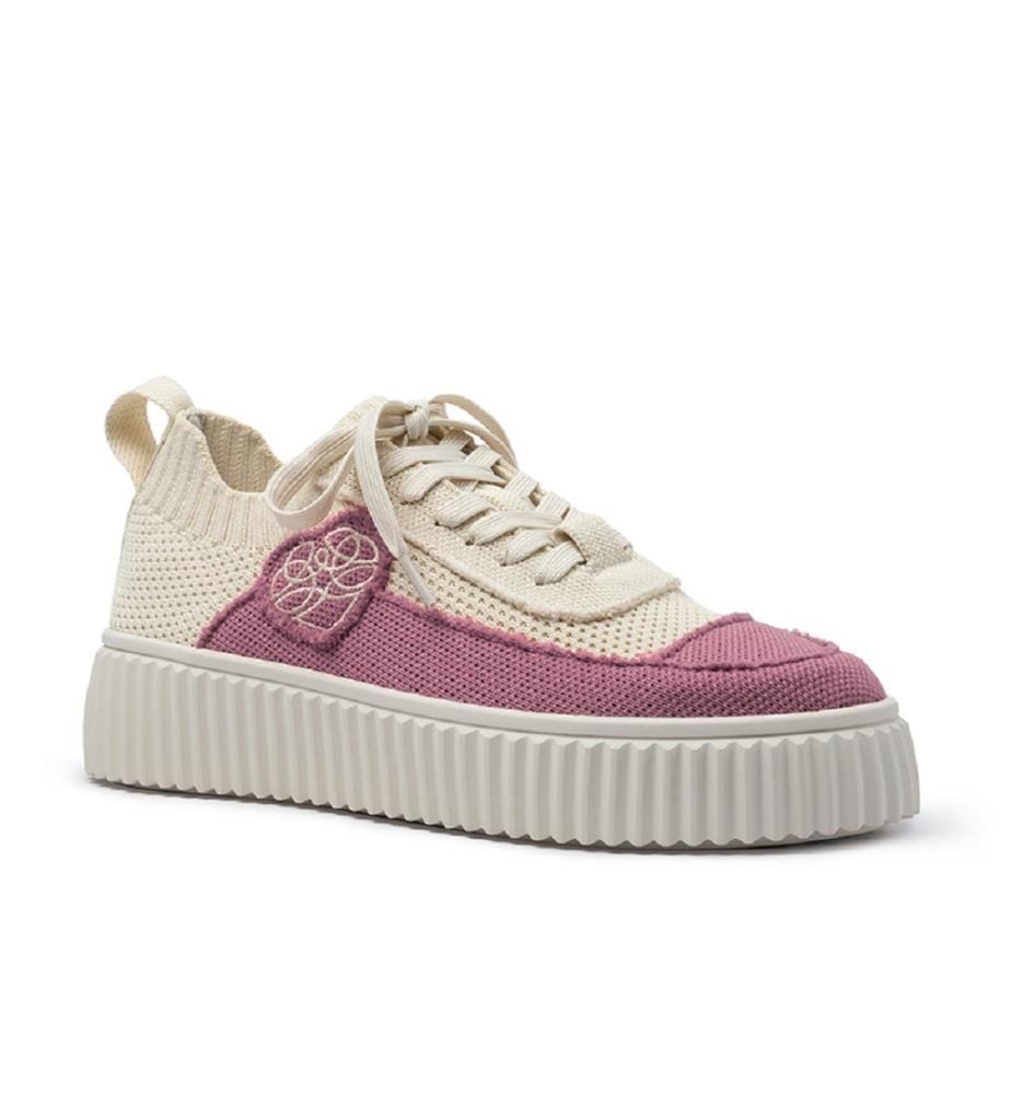 Baskets plateforme en maille - Rose