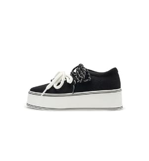 Platform sneakers with double laces - Black
