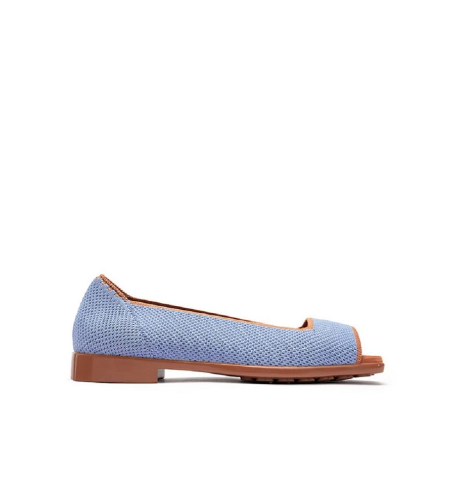 Sandali aperti in maglia colorblock - Blu