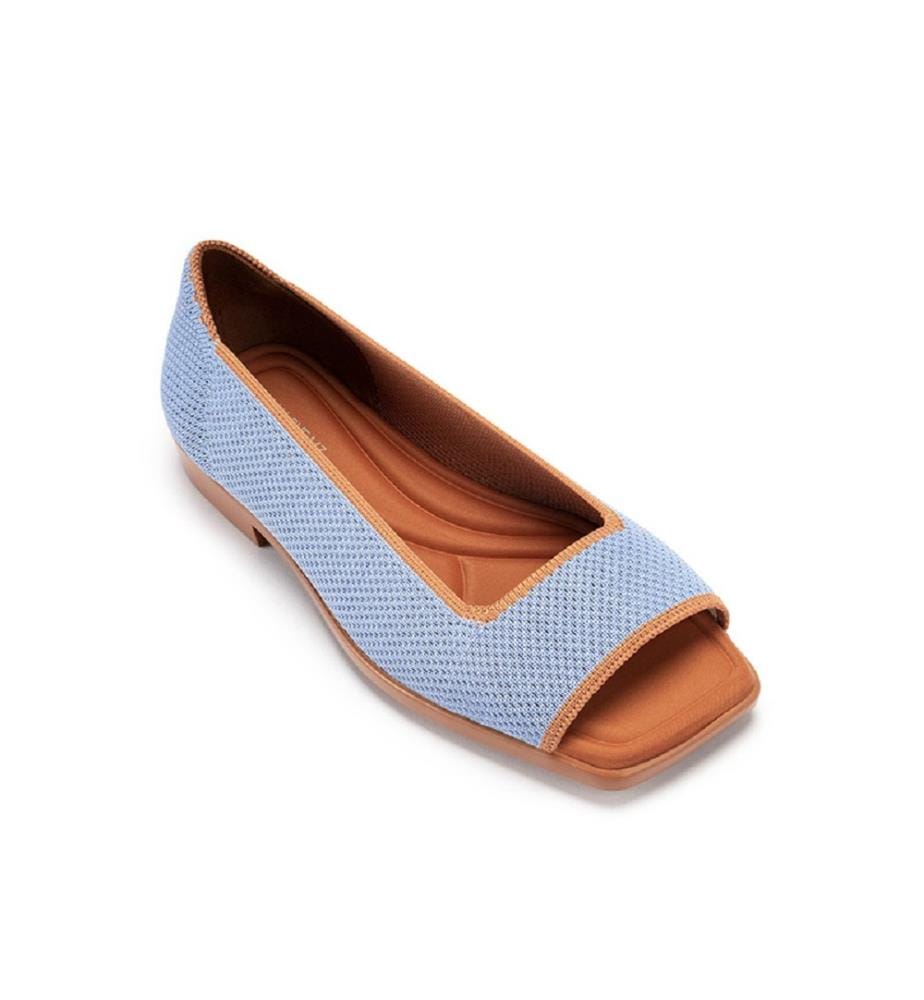 Sandali aperti in maglia colorblock - Blu