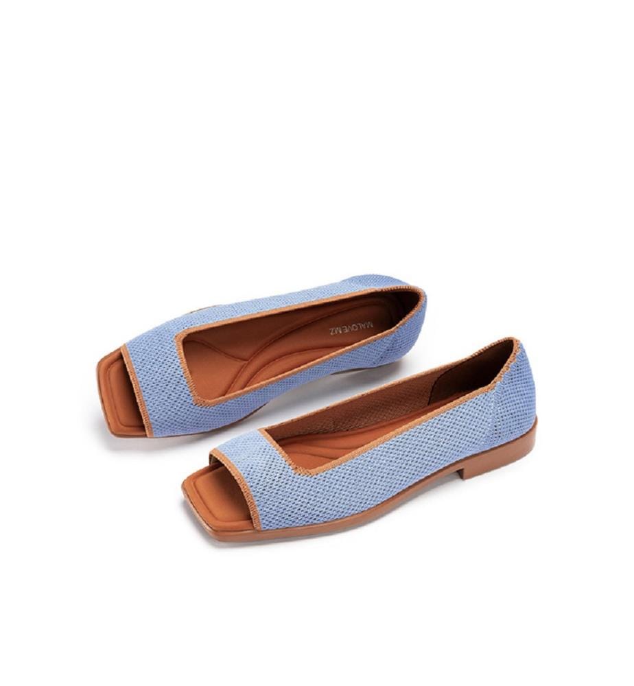 Sandali aperti in maglia colorblock - Blu
