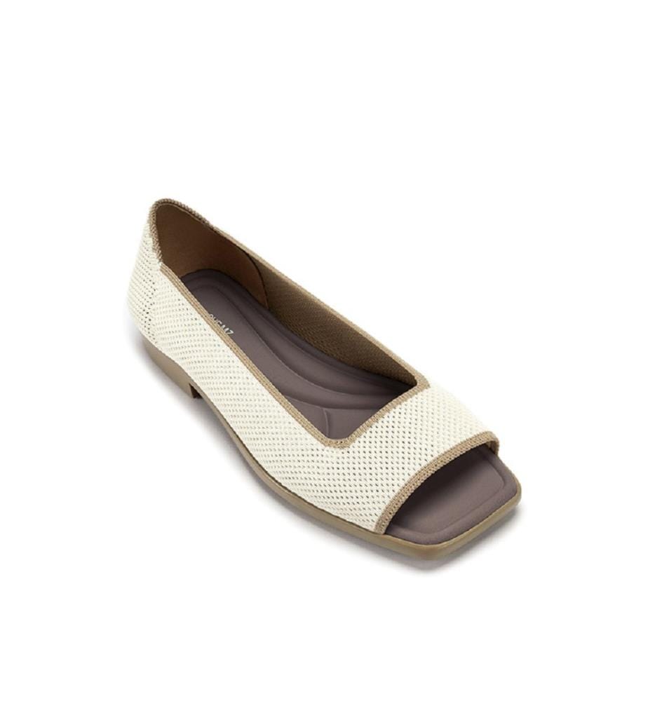 Sandales maille ouvertes colorblock - Ivoire