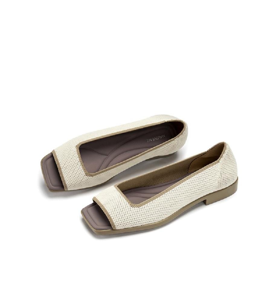Sandales maille ouvertes colorblock - Ivoire