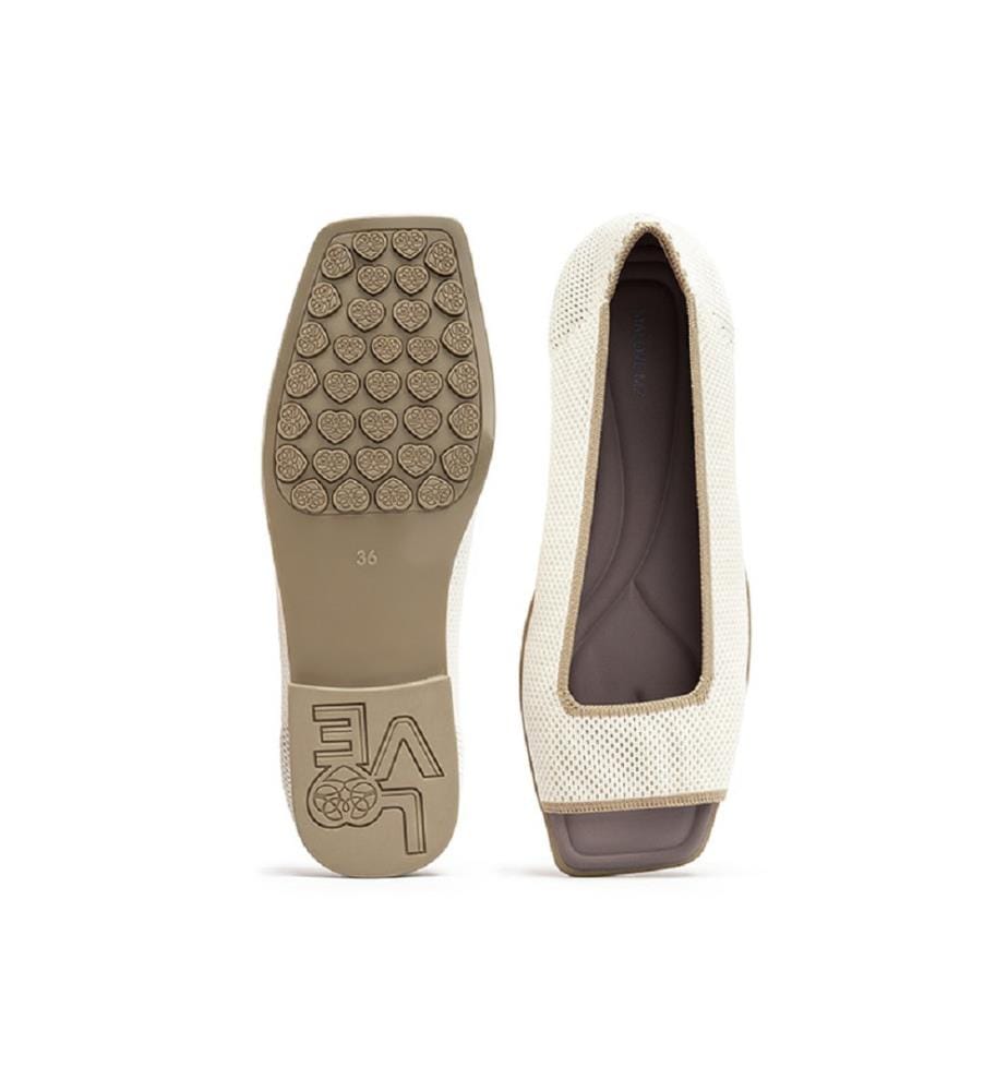 Sandales maille ouvertes colorblock - Ivoire