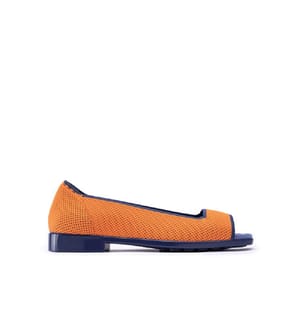 Sandali aperti in maglia colorblock - Arancione