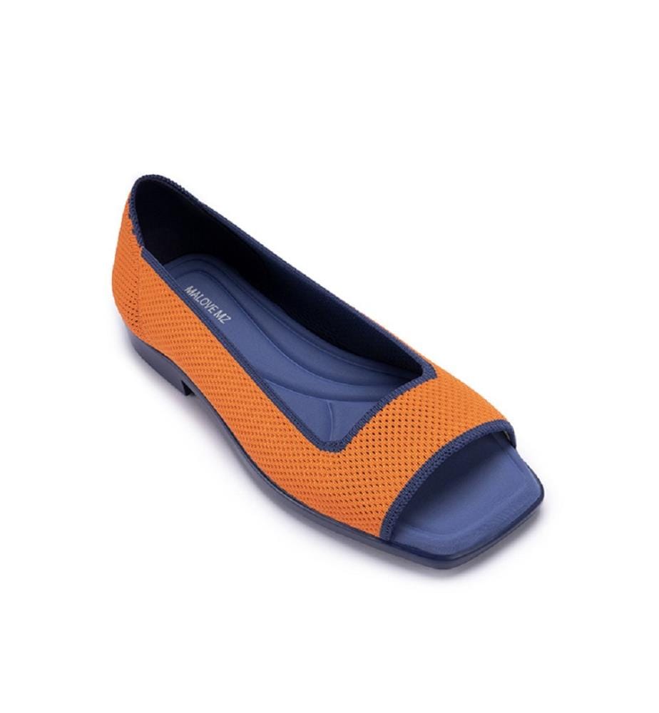 Sandali aperti in maglia colorblock - Arancione