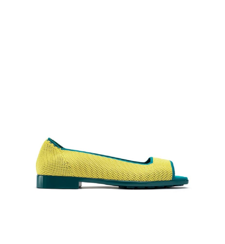 Sandales maille ouvertes colorblock - Jaune