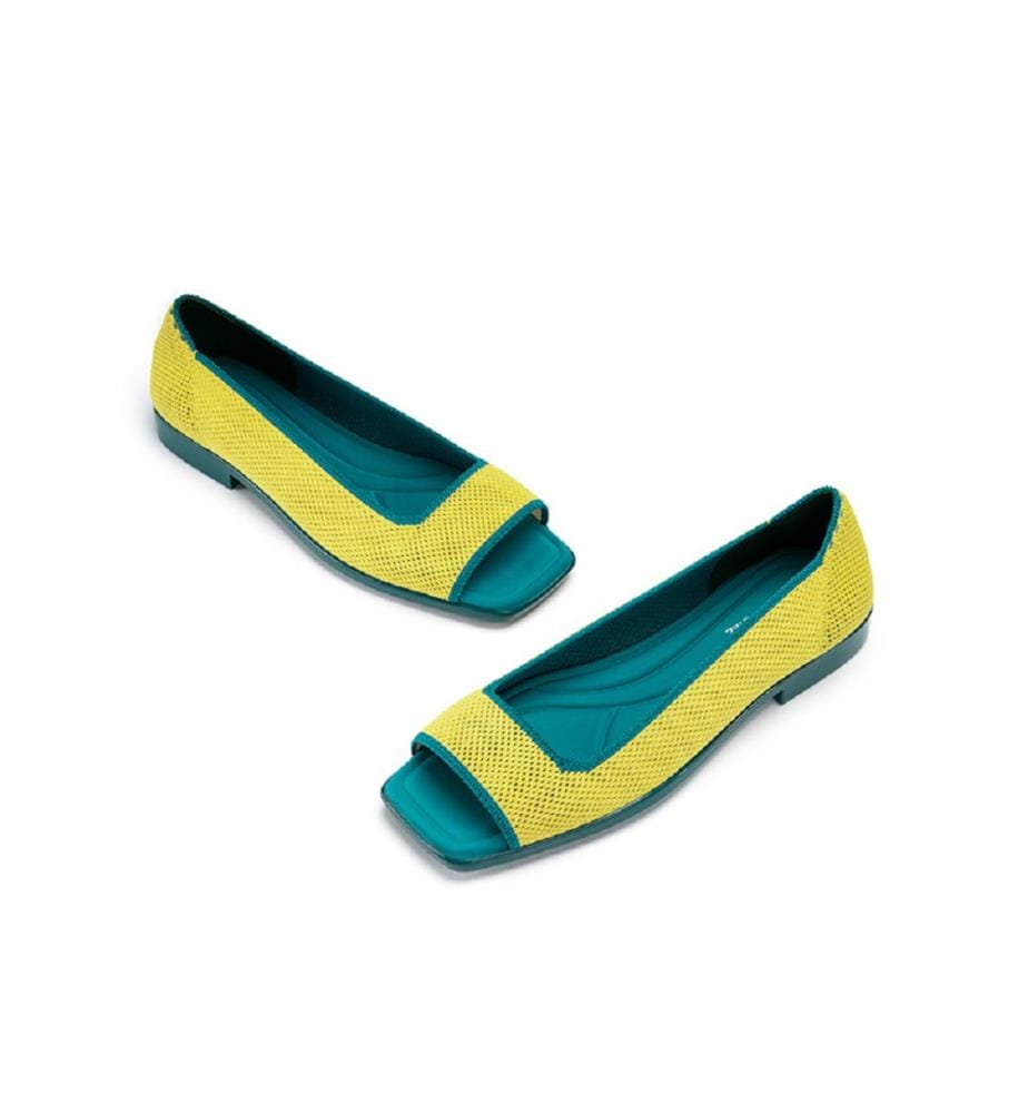 Sandales maille ouvertes colorblock - Jaune