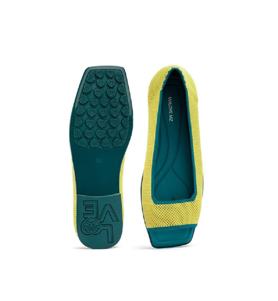 Sandales maille ouvertes colorblock - Jaune