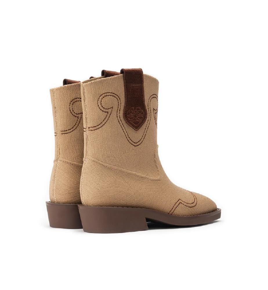 Mesh cowboy boots - Apricot