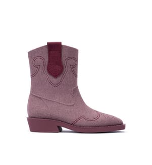 Mesh cowboy boots - Mauve
