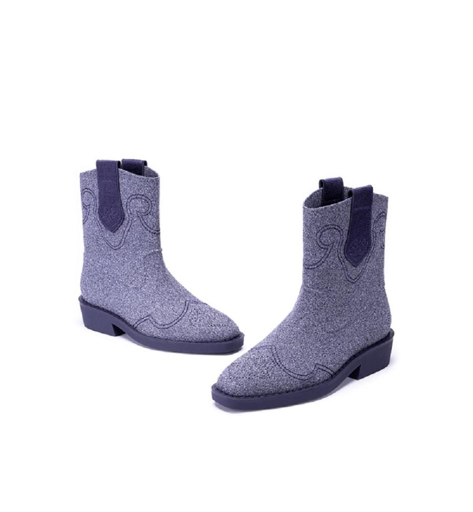 Mesh cowboy boots - Purple