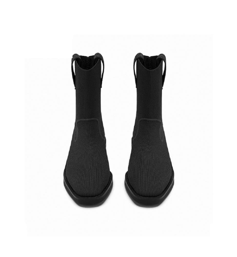 Vintage ankle boots with block heel - Black