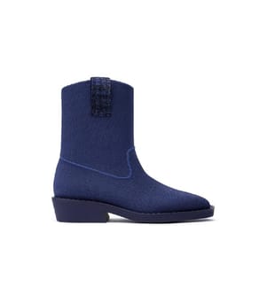 Vintage block heel boots - Navy blue