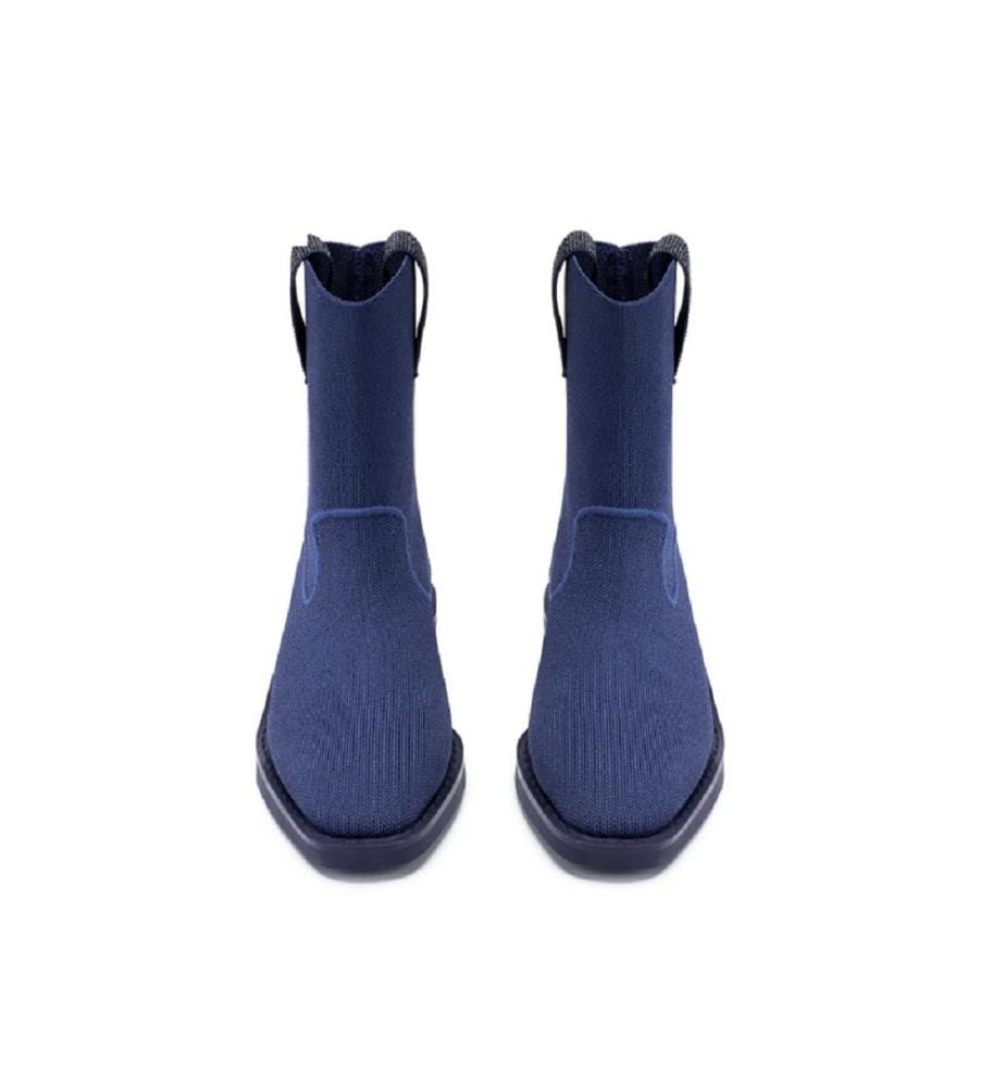 Vintage block heel boots - Navy blue