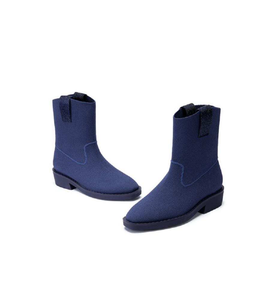 Vintage block heel boots - Navy blue
