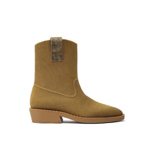 Vintage ankle boots with block heel - Tan
