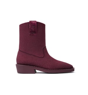 Vintage ankle boots with block heel - Bordeaux