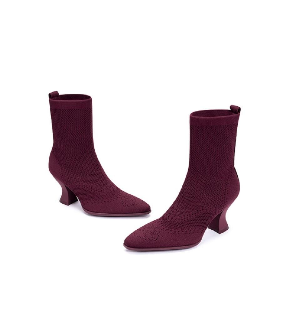 Sculpted sock boots - Bordeaux