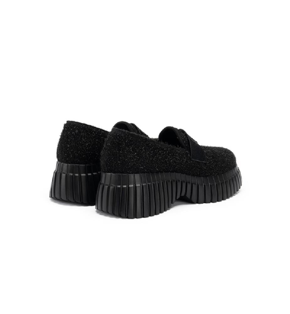 Paris Tweed platform loafers - Black
