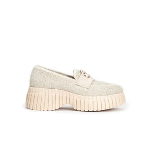 Paris Tweed platform loafers - Ivory