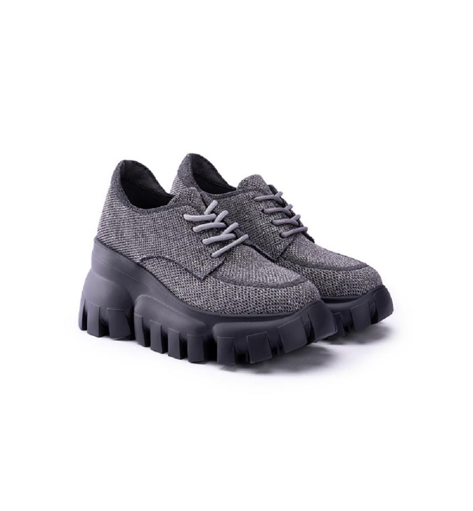 Retro leopard platform sneakers - Grey