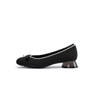 Pearl Bow loafer pumps - Black