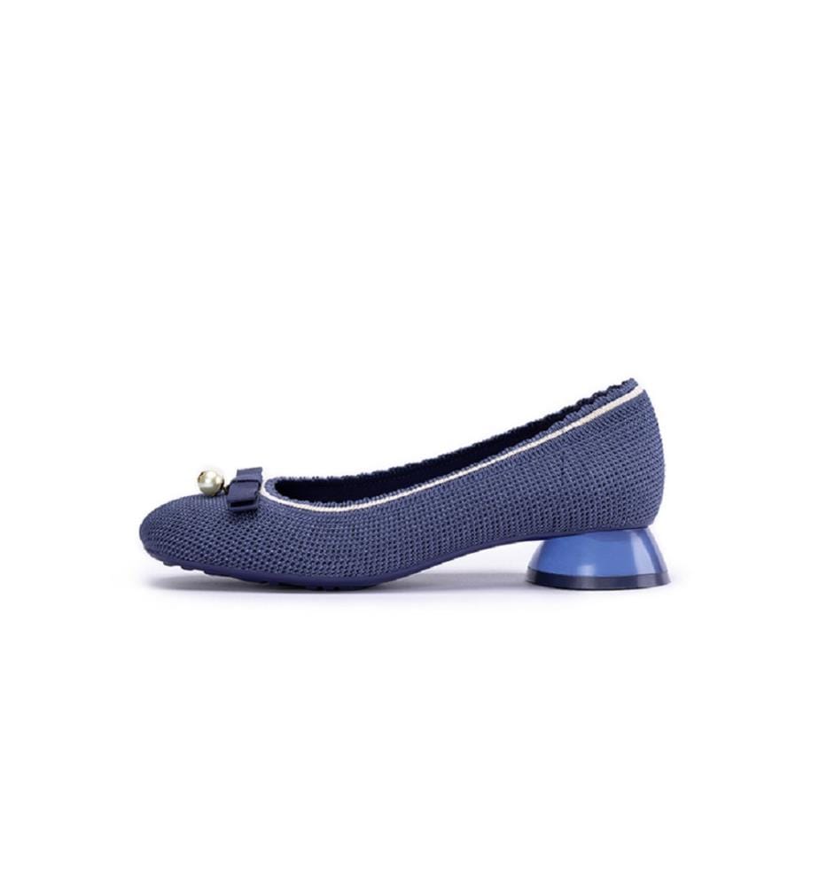 Pearl Bow loafer pumps - Indigo