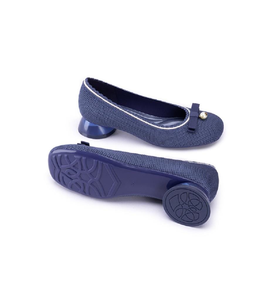 Pearl Bow loafer pumps - Indigo